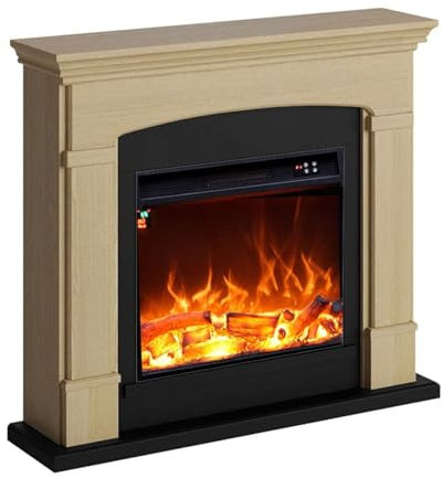 Fuego Monica Eiche 1500w Wandkamin Mit Fernbedienung Rahmen Und Brenner 1500w Eiche