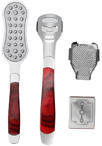 Set Raspa Calli in Acciaio Inossidabile per Pedicure | Pulizia Piedi, Rimozione Pelle Morta e Callosità, Strumento per Cura Domestica, Accessori per Routine Personale