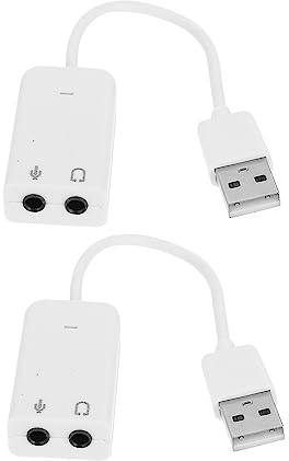Gadpiparty 4pcs Laptop USB External Sound Adapter Practical Sound Card for Computer Independent Card USB to Audio Function for Laptop Accessories Use