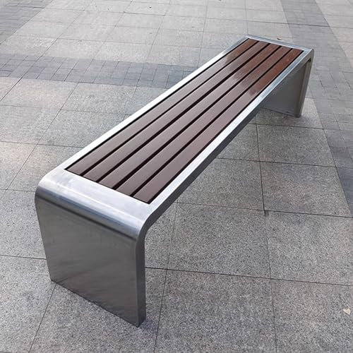 HJYryhyfddply Gartenbank, Wetterfeste Veranda-Bank Aus Metall, 2-Personen-Veranda-Bank, Rostfreie, Rückenfreie Outdoor-Bank for Park, Schwimmbad Und Hof (Size : 120CM/47.2IN)