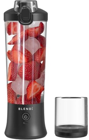 BLENDi X - Licuadora personal de viaje grande de 24 onzas sin BPA, recargable por USB, con acero inoxidable, ideal para batidos de proteínas, batidos y bebidas mixtas (negro, 24 onzas)
