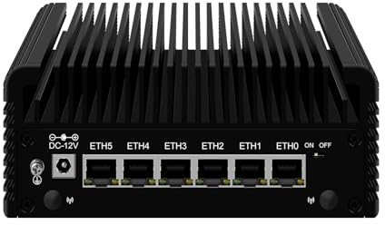ROUAFWIT Micro Firewall N150 Fanless Mini PC, Router Appliance Computer, Support OS, OPNsense, 6 x 2.5Gbe i226-V, TF, Type C, AES-NI, Barebone, NO RAM NO Storage, NO System