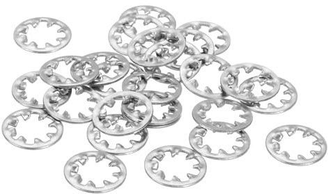 QUARKZMAN 40Pz Rondelle Bloccanti a Stella con Denti Interni, Rondelle Bloccanti Dentate Interne in Acciaio Inossidabile da 5/16 Pollici per Fissaggi Meccanici, Tono Argento