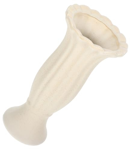 HAWILLOSCH Römische Säulen Vase Keramik Blumenvase Für Tischdekoration Mittlere Größe Beige Langlebig Für Wohnzimmer Und Büro Stilvolles Design