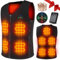 Trongle Electric Heated Vest Heated Fleece Gilet for Men Women, 10000mAh 7.4V Power Bank, 10 Heated Zones, 3-level Heating, Heated Body Warmer Heated Clothes Jacket for Outdoor Work, Ski, Hiking