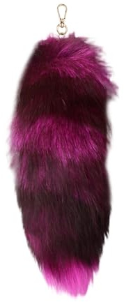Fuchsschwanz Anhänger Therian Tail Fuchsschwanz Anhänger Fell Schwanz Keychain 3D-Schlüsselanhänger mit Extra Groß Schlüsselring Tasche Zusätze Auto Schlüsselketten Anhänger Weich Flaumig Dekoration