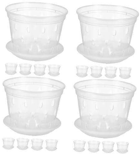 SUPVOX 20juegos Transparentes para con Drenaje y Bandejas De De Plástico Transpirables para Jardín y Decoración Interior