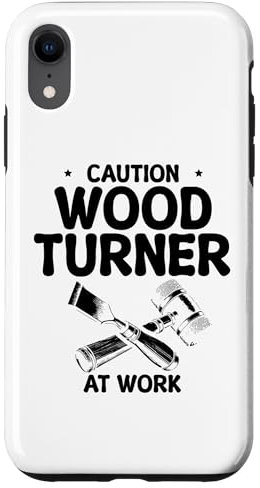 Coque pour iPhone XR Tour à bois Caution Tourneur à bois au travail
