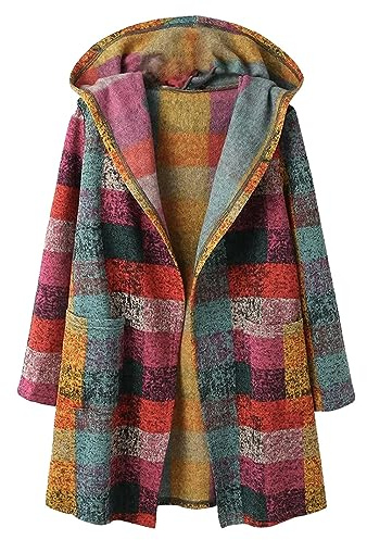 Generic Norwegian Sweater Women Wool Hooded Coat Pocket Cardigan Loose Tops Mustard Cardigan Women, purple, S