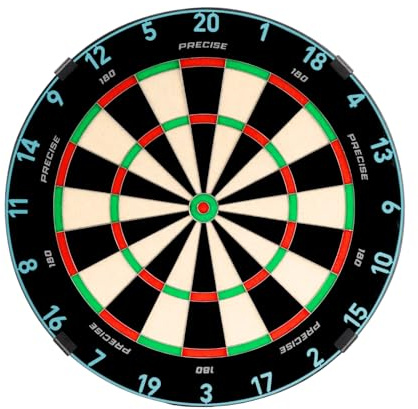 Precise180 - Dartboard Endorphine - Premium Dartboard mit One Piece Zahlenring - 18 Farben - Dartscheibe Nummernring - Dartzubehör