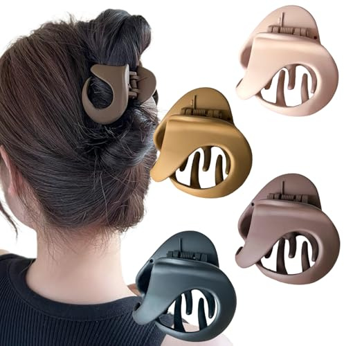 Ypkia Juego de 4 pinzas para el pelo pequeñas y medianas, para mujeres y niñas, pelo fino (mate)