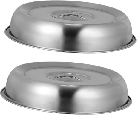 SMASOLO 2piezas Cubierta De Verduras De Acero Inoxidable Cubierta De Bistec Redonda Tapa para Cocinar Parrilla Accesorios para Cocina Barbacoa Uso Interior y Exterior