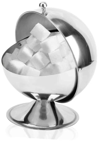 GALPADA Azucarero Inoxidable Esférico Recipiente Metálico para Condimentos y Dulces Caja Creativa para Cocina y Mesa Duradero y Resistente la Oxidación