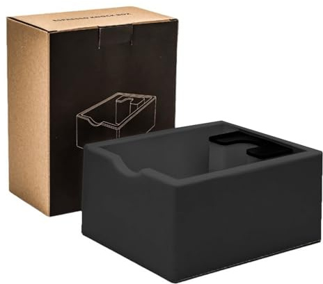 Abklopfbehälter für Siebträger,Kaffeesatz Abschlagbehälter, Abklopfbehälter mit größerem Fassungsvermögen und rutschfestem Boden, silent, stoßdämpfende Knock Box, Abschlagbehälter für Siebträger