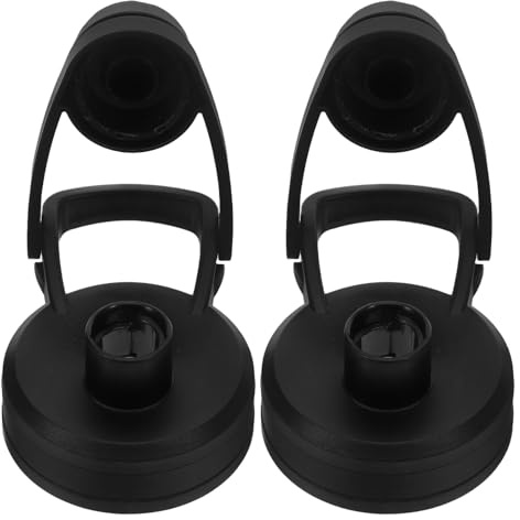 Gogogmee 2 Pezzi Coperchi Anti-Rovesciamento per Bottiglie D’Acqua Sportive con Beccuccio Largo Tappi Sigillanti Riutilizzabili in Plastica Nera per Borracce Termiche e Uso Domestico