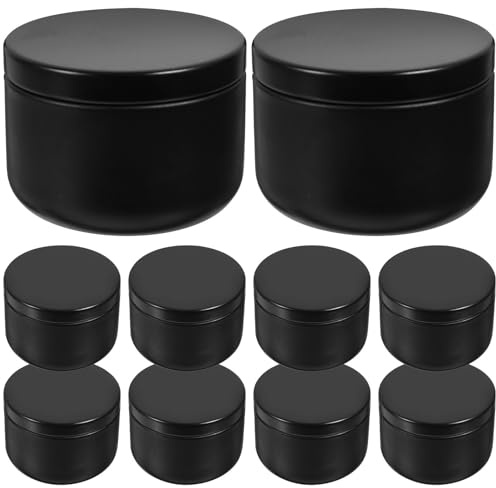 Homoyoyo Boîtes à Thé Couvercles Hermétiques Lot de 10 en Fer-blanc Noir 50ml pour Conservation Fine Thé en Hôtel et Restaurant