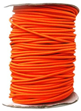 LIXSAZSE Robustes, hochfestes Gummiseil (4 mm) zur Befestigung an Dachträgern, Kajaks, Anhängern und Booten. Einfache Montage und elastische Eigenschaften, Orange, 1m