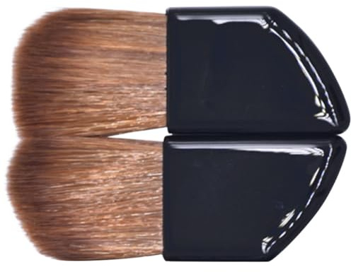 OSALADI Brocha para Rubor Portátil Mango Inclinado de Plástico y Cerdas de Nylon, 2 Piezas para Aplicación de Maquillaje en Viaje para Mujeres