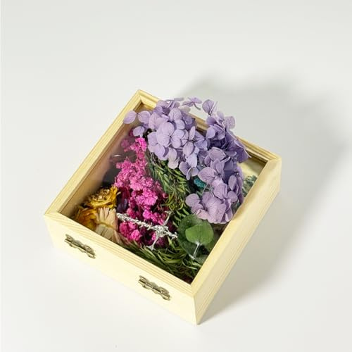 Blumen in Einer Schachtel, Souvenirs für Haustiere, Basteln für Heimwerker, Blumens Dekorationen, Ornamente, Dekorative Artikel für den Innenbereich, Getrocknete Blumen (Lila)