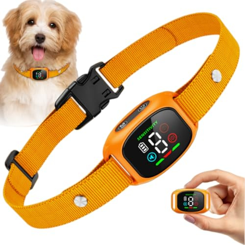 Barkey - Tierfreundliches Halsband Puppery, Das Übermäßiges Bellen Reduziert, Gibt Sicherheit (Orange)