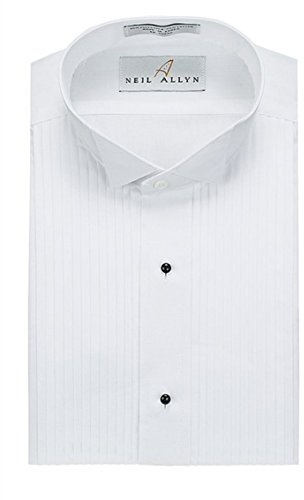 Neil Allyn Women's Tuxedo Shirt - 1/4 Pleat, Wing Collar, Size 10 White