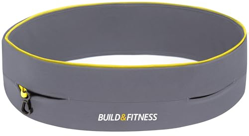 Build & Fitness löparbälte, flip midjebälte, nyckelklämma, löpartelefonhållare, löparväska för män och kvinnor, passar alla telefoner