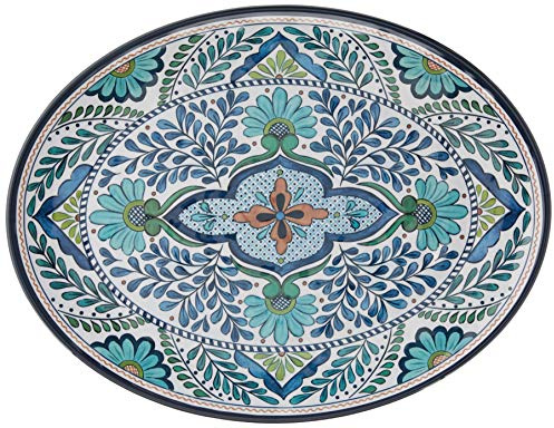 Certified International Talavera Melamine 18 x 13.5 Oval Platter, Multicolor