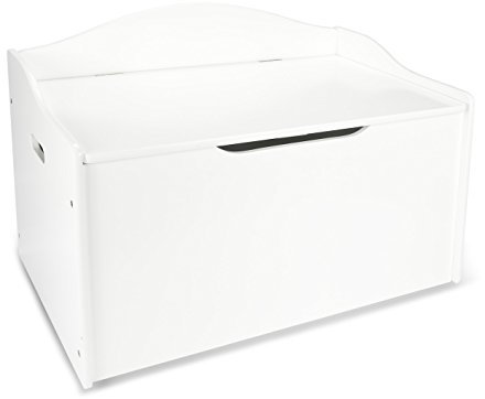 Leomark Coffre à Jouets en Bois Récipient pour Les Jouets Coffre De Rangemen Rangement et Organisation Couleur Blanche Dimensions : L 68 x P 42 x H 46 cm