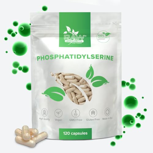 Fosfatidylserin 100 mg, 120 veganska kapslar – Högkoncentrerad formula för fokus & minne – GMO- & glutenfri från Raw Powders