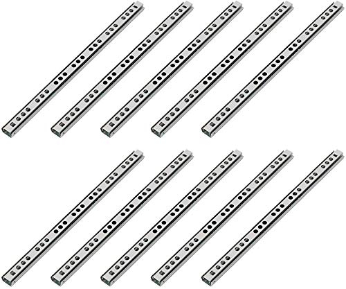 Mdurian 10 x 15 Schwerlast 17mm Hoch Schubladenschienen Teilauszug Rollenauszug Teleskopschiene Kugelführung 374mm Länge Küche Kabinett Schreibtisch Kapazität