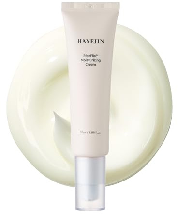 HAYEJIN RiceFila Moisturizing Cream - 50HR Hydrating Day and Night Moisturizer Face Cream with Niacinamide, 8 Hyaluronic Acids & 6 Peptides - Lightweight & Layerable Vegan Korean Skincare 1.69 fl oz