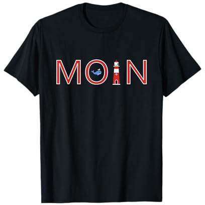Moin Hamburg Spruch Wal Leuchtturm See Meer Segeln Geschenk T-Shirt