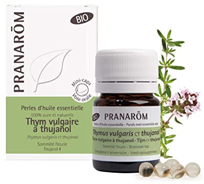 PRANAROM - Perles d'huile essentielle Thym vulgaire à Thujanol Bio - 60 perles