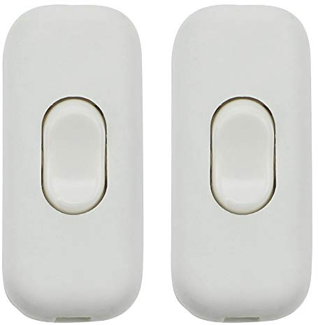 2 Pièces Interrupteur Torpedo 250V / 6A Interrupteur à Cordon en Ligne | Interrupteur Bipolaire Inline 2 ou 3 Ligne Interrupteur Intermédiaire pour Petits Appareils Lampes de Bureau et de Chevet