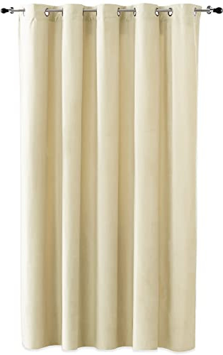 Duffi - Cortina Opaca con Ojales Metalicos. Cortinas Habitacion, Cortina Comedor, Cortinas Salon y Dormitorio. Confeccionada. Efecto Oscurante. 1 Pieza Larga. Color Natural. 200 x 260 cm