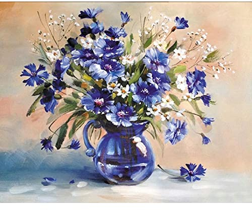 Blumen Ölbilder Nach Zahlen Vase Färbung Zeichnung Handgemalt Mit Rahmen Acrylfarbe Malen Nach Zahlen Diy Kits Dekorkunst, Kein Rahmen, 40 X 50 Cm Digitales Ölgemälde Diy Gemälde Wohnzimmer Dekorati