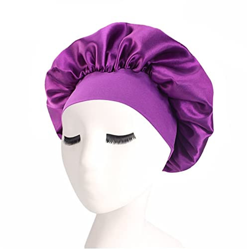 Breite Krempe, Satinhaube, Damen, solide Nachtschlafkappe, Haarpflege, Salon, Make-up, Stirnband, muslimischer Hijab, Kopfbedeckung