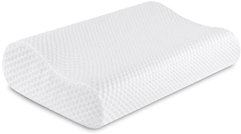 Findigit Oreiller Ergonomique Cervical, Memoire Forme Orthopédique Double Bague, Anti Ronflement Oreiller pour la Nuque, pour Les Dormeurs sur Le côté, Le Dos et Le Ventre avec Taie d'oreiller