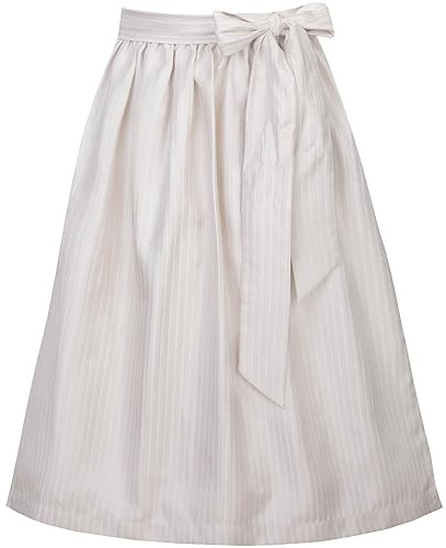 MarJo Dirndlschürze Davina aus Jacquard | Schlichte Schürze für Dirndl | 65cm Länge beige XL