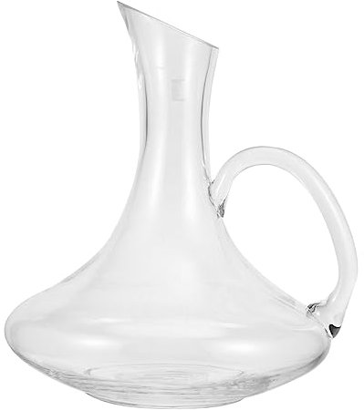 RORPOIR Weinkaraffe Aus Glas 1500 Ml Kreativer Weinausgießer Mit Griff Für Rotwein Transparent Glatte Oberfläche Leicht Zu Reinigen