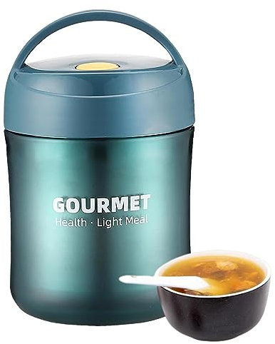 AALLYN Pot Alimentaire pour Plats Chauds | Contenants à déjeuner isothermes compacts et étanches de 500 ML avec Couvercle à poignée - Récipients sous Vide pour Aliments Chauds ou froids, soupes