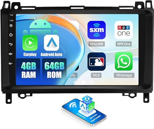 CAMECHO [DSP Audio] 8 Core 4+64G Android 13 Autoradio für Mercedes Benz Sprinter W639 W906 AB Klasse W169 W245 Wireless Carplay Android Auto 9 Zoll Bildschirm mit Bluetooth GPS WiFi Rückfahrkamera