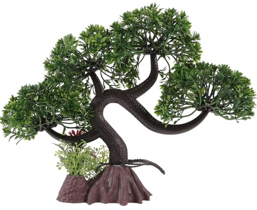 FRCOLOR Grand Aquarium simulé - Plante d'aquarium en - Arbre d'aquarium réaliste - Plante Artificielle d'aquarium - Fausses Plantes d'aquarium - Potence en