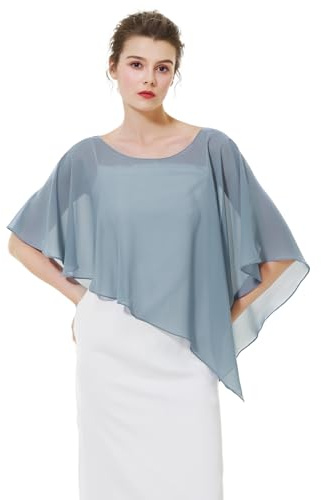 BEAUTELICATE Damen Chiffon Schal Stola Eleganten Cape Umhang für Braut Sommer Hochzeits Festliche Abendkleid