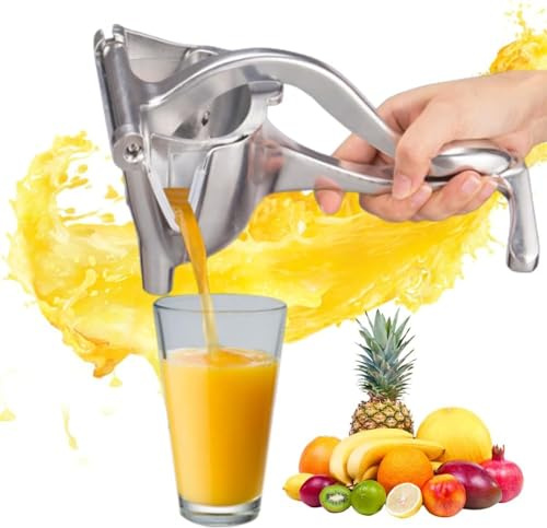 Exprimidor manual de cítricos, exprimidor de frutas de acero inoxidable, presión sin esfuerzo de la palanca para una máxima producción de zumo y máximo disfrute, exprimidor de frutas para todos los