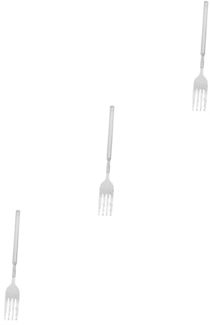 TOPBATHY 3 Pièces Repas BBQ rétractable fourchette telescopique fourchette extensible mini-outils à dessert de table rétractable à barbecue rétractable