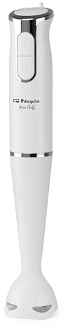 Orbegozo BT 1150 Batidora de Mano 200W con 2 Velocidades, Interruptor Tacto Suave, Brazo Lavable, Hoja de Acero Inoxidable y Diseño Ergonómico con Detalles Cromados