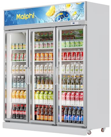 Malphi beverage machine refrigerator integrated display cabinet, 36 bottles of beverage refrigerator on each floor, double glass, temperature memory function (three doors)