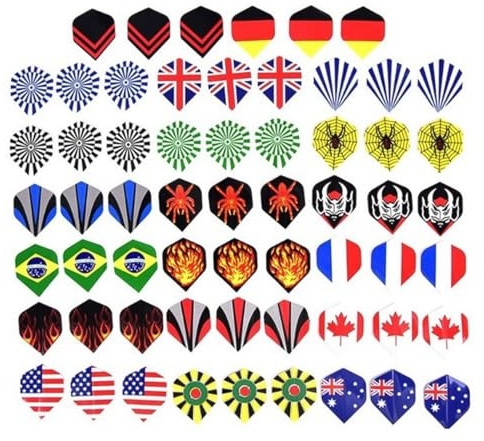 CENPEK 60pcs Ailes de Fléchettes Ailes de Fléchettes Standard 20 Types d'ailes de Fléchettes Queues de Plumes de Remplacement pour Animaux de Compagnie Durables Accessoires Et Équipements Parfaits
