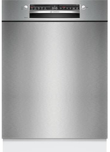 Bosch SMU2ITS09E Serie 2, Smarter Unterbau-Geschirrspüler 60 cm, Besteckkorb, Spülmaschine mit Programmassistent, Extra Trocknen, VarioSpeed, Extrem Leise, Höhenverstellbarer Oberkorb, Edelstahl